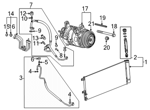 2022 Chevy Silverado 3500 HD A/C Condenser, Compressor & Lines Diagram 2 - Thumbnail