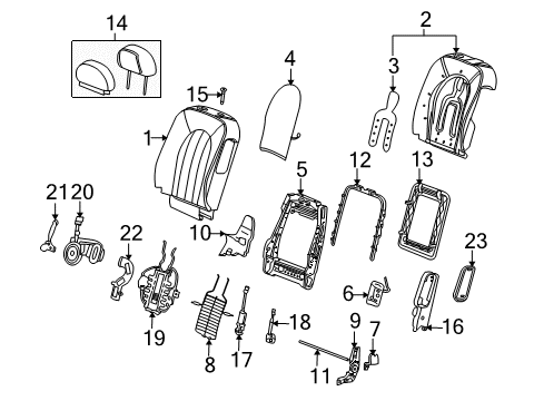 2011 Buick Lucerne Front Seat Components Diagram 2 - Thumbnail
