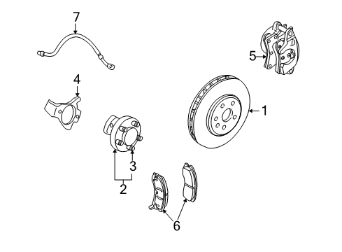 2008 Cadillac XLR Brake Components Diagram