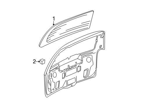 2003 Chevy Venture Lift Gate - Glass & Hardware Diagram