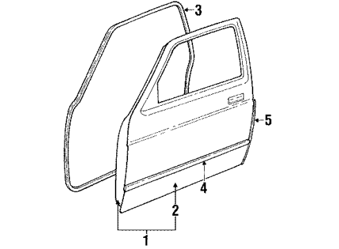 1985 Chevy S10 Mirror Cover, Rear Diagram for 15653409