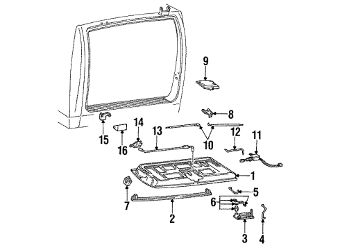 1999 GMC C2500 Suburban Gate & Hardware Diagram
