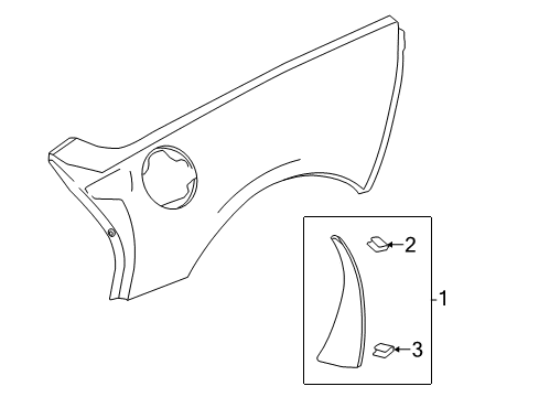 2018 Chevy Corvette Exterior Trim - Quarter Panel Diagram 1 - Thumbnail