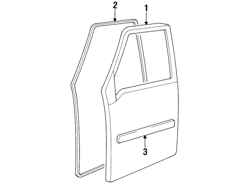 1998 Chevy Tracker Center Molding, Outer Passenger Side Diagram for 30015347