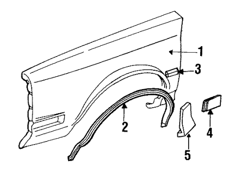 1990 Oldsmobile Cutlass Ciera Lower Molding, Front Driver Side Diagram for 22512387