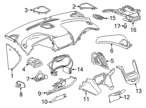 2016 Chevy Cruze Cluster & Switches, Instrument Panel Diagram 5 - Thumbnail