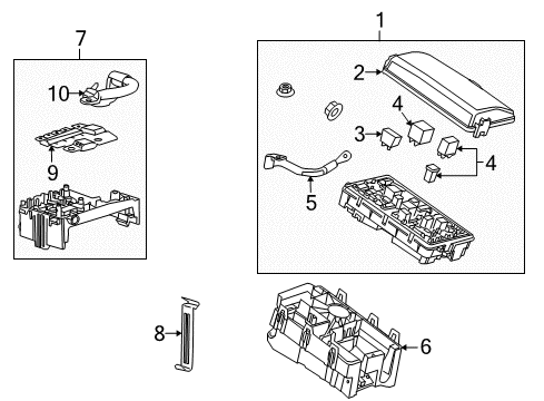 2012 Cadillac SRX Fuse & Relay Box Diagram for 20934803
