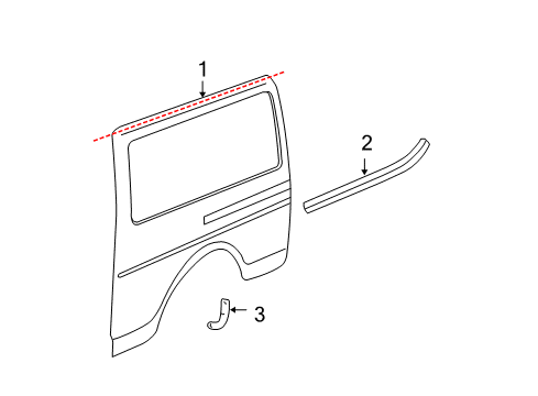 2007 Chevy Express 1500 Side Panel, Outer Passenger Side Diagram for 15025818