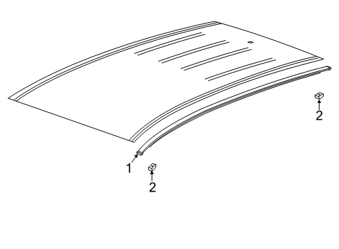 2015 Chevy Trax Drip Molding, Passenger Side Diagram for 42577931