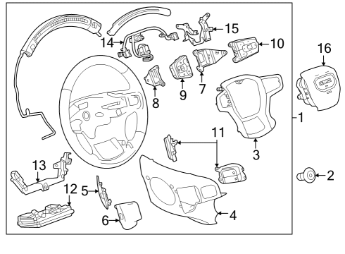 2022 GMC Sierra 1500 Steering Column & Wheel, Steering Gear & Linkage Diagram 9 - Thumbnail