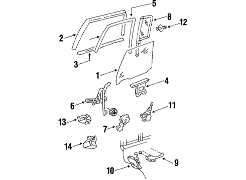 1989 Oldsmobile 98 Lock, Rear Passenger Side Diagram for 20746044
