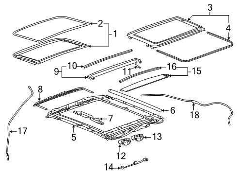 2019 Cadillac XTS Sunroof Diagram