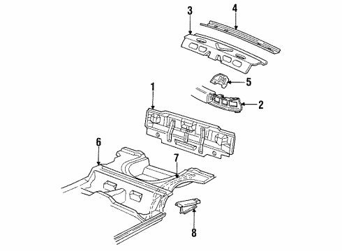 1992 Pontiac Sunbird Rear Body Panel Diagram for 12364497