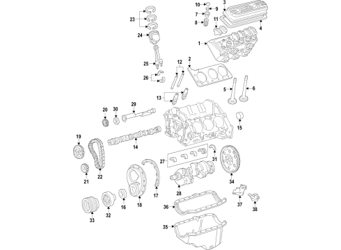 1998 Chevy Express 2500 Timing Chain Diagram for 12458911