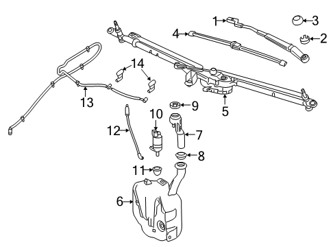 2017 Chevy Volt Washer Reservoir Diagram for 23434243