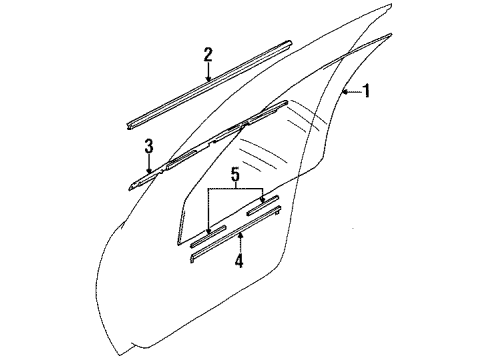 1998 Chevy Metro Belt Weatherstrip, Front Outer Driver Side Diagram for 30013941