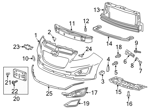 2014 Chevy Spark Bumper Cover Diagram for 95141830