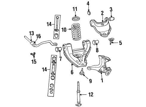 1991 Chevy C1500 Lower Control Arm Bushing, Front Diagram for 15687205