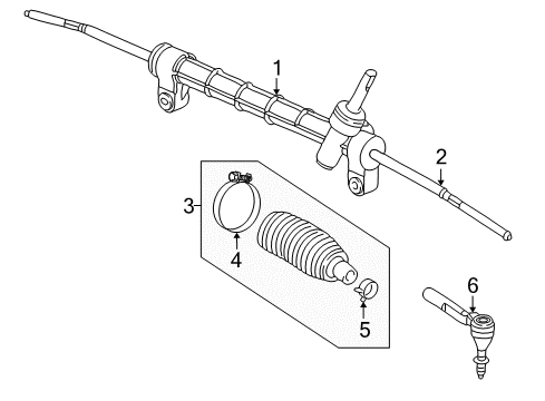 2008 Saturn Aura Steering Column & Wheel, Steering Gear & Linkage Diagram 6 - Thumbnail