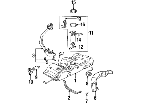 1997 Oldsmobile Silhouette Fuel Cap Diagram for 22525300