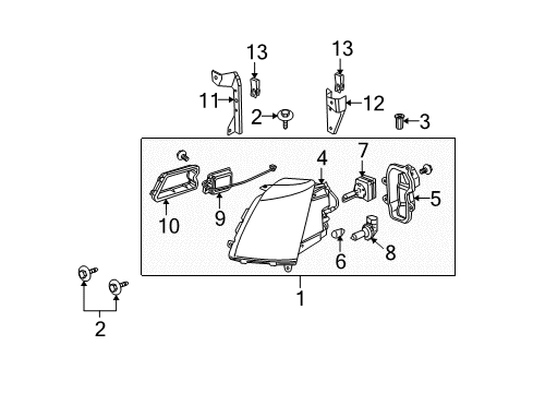 2006 Cadillac STS Turn Signal Bulb Diagram for 25763464