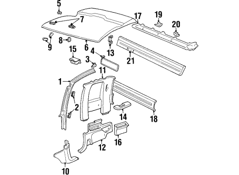 1993 Chevy K1500 Interior Trim - Cab Diagram 4 - Thumbnail