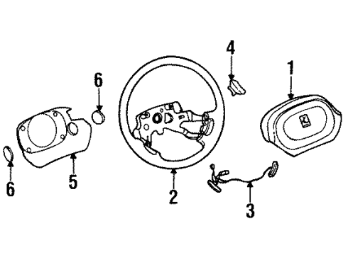 1998 Saturn SL Steering Wheel Diagram for 21060240