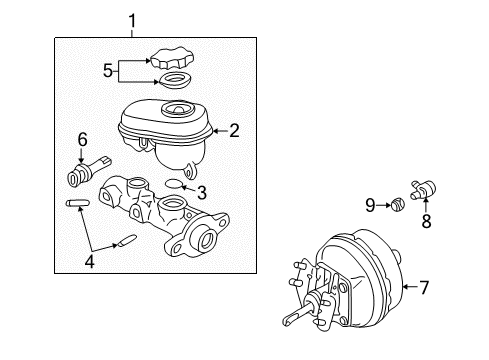 2009 Buick LaCrosse Brake Booster Diagram for 88967269