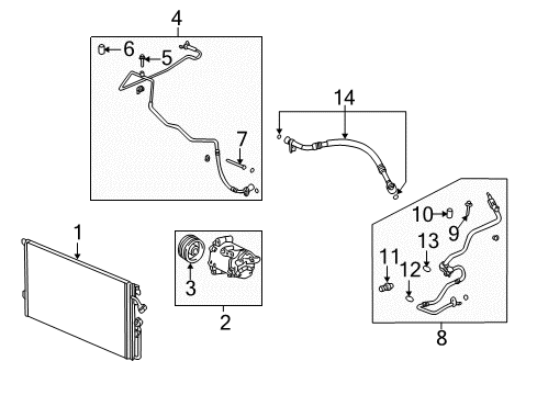 2005 Chevy Cobalt A/C Condenser, Compressor & Lines Diagram