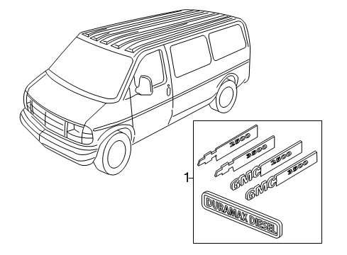 2017 Chevy Express 2500 Exterior Trim - Front Door Diagram