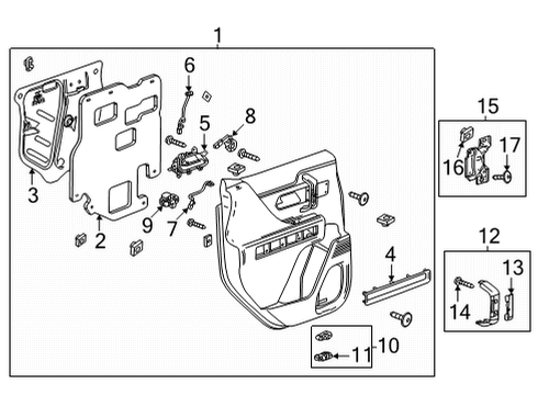 2023 GMC Hummer EV Pickup Interior Trim - Rear Door Diagram