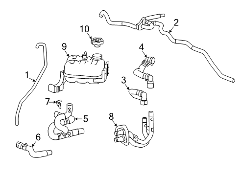 2019 Cadillac CT6 Reservoir Hose Diagram for 84065768