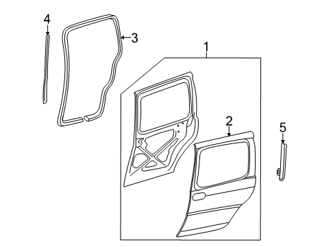 2006 Chevy Uplander Side Loading Door - Door & Components Diagram 2 - Thumbnail