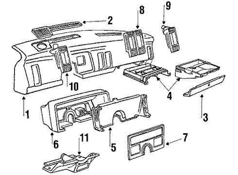 1990 Buick Skylark Instrument Cluster Diagram for 25089791