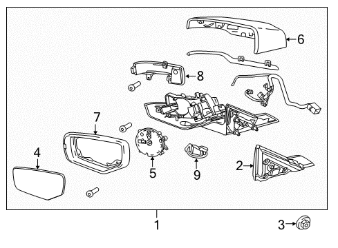 2017 Cadillac CTS Outside Mirrors Diagram