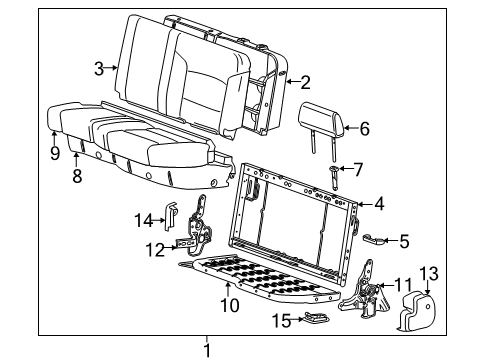 2018 Chevy Silverado 2500 HD Rear Seat Components Diagram 5 - Thumbnail