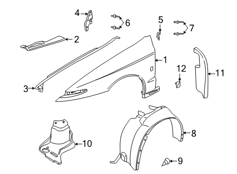 2000 Saturn LW2 Fender & Components Diagram