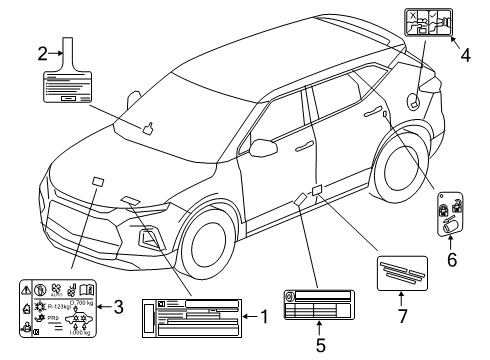 2022 Chevy Blazer Information Labels Diagram