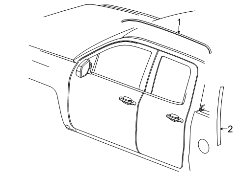 2015 Chevy Silverado 1500 Exterior Trim - Cab Diagram 1 - Thumbnail
