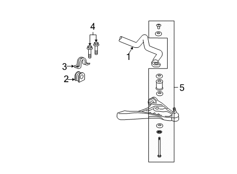 2006 Buick Lucerne Stabilizer Bar & Components - Front Diagram