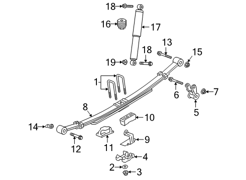 2020 GMC Sierra 1500 Suspension Crossmember Mount Bolt, Rear Diagram for 11589374