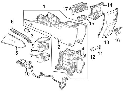 2023 GMC Canyon Center Console Diagram 1 - Thumbnail