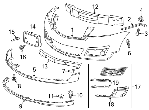 2017 Chevy Traverse Front Bumper Diagram