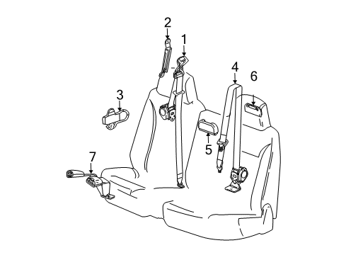 2012 Chevy Colorado Rear Seat Belts Diagram 1 - Thumbnail
