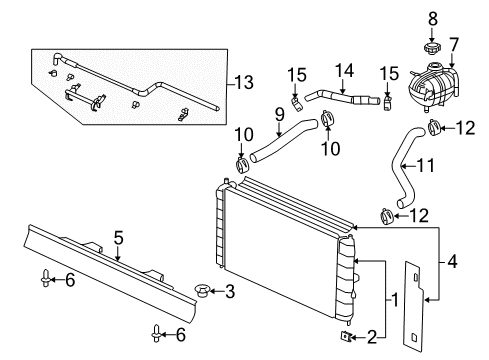 2007 Saturn Ion Radiator & Components Diagram 3 - Thumbnail