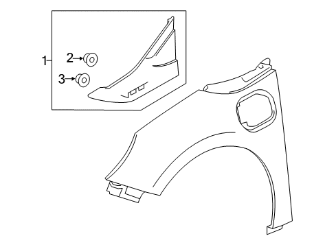 2017 Chevy Volt Exterior Trim - Fender Diagram
