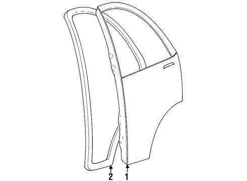 2000 Chevy Metro Weatherstrip, Passenger Side Diagram for 30020548