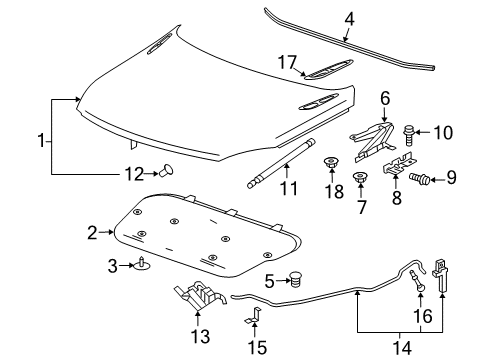 2017 Buick Regal Hood & Components, Exterior Trim Diagram