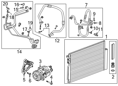 2013 Buick Encore A/C Condenser, Compressor & Lines Diagram