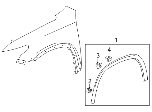 2023 Chevy Traverse Exterior Trim - Fender Diagram